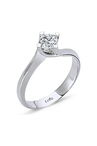 Lova F Renk 0,46 Karat Pırlanta Tektaş Yüzük - Hrd - 1030097