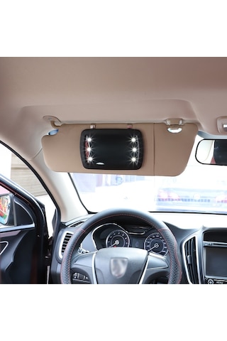 6-led Işıklı Araba Güneşlik Aynası Otomobil Makyaj Aynası Güneşlik Kozmetik Ayna