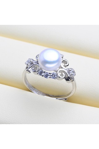 Beyaz Lsooyh Bohemia Doğal Tatlı Su Inci Yüzükler Kadınlar Için Moda Kadın Kübik Zirkonya Yüzük Fikir Hediye Beyaz