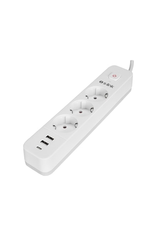 S-Link SPG03TC 1.5mt Akım Korumalı 3'lü Grup Priz 2 Usb +1 Type C Girişli