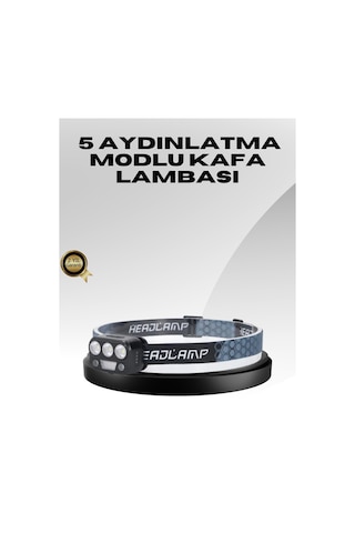 Usb Şarjlı Led Kafa Lambası 300 Lümen Güç Göstergeli Açık Bej