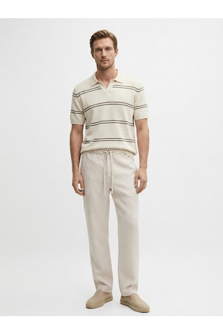 Xint Ekru Keten Karışımlı Regular Fit Kazak 801892