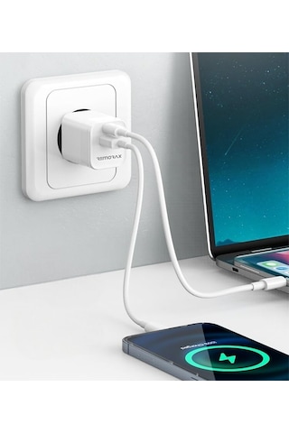 Qbic Pd 30watt Gan Hızlı Şarj Aleti, A + C Girişli, Beyaz