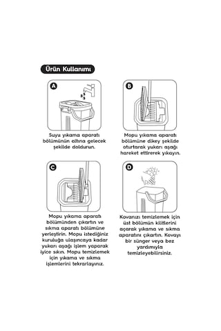 Smarter Gri Tablet Mop + Yedek Mikrofiber Mop 4'lü