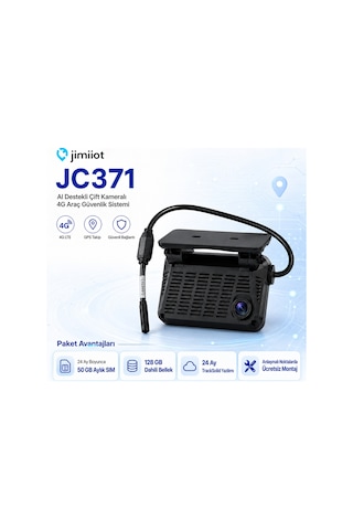 Jimiiot Jimi Iot Jc371 Çift Kameralı 4g Araç Kamerası Ve Gps Takip Sistemi Aı, Canlı İzleme, 3. Kamera Desteği