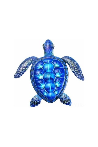 Geekyou Mavi Metal Kaplumbağa Duvar Dekoru - Deniz Temalı Ofis Oturma Odası Dekorasyonu, Kolay Asma, Uzun Süreli Kullanım Diğer