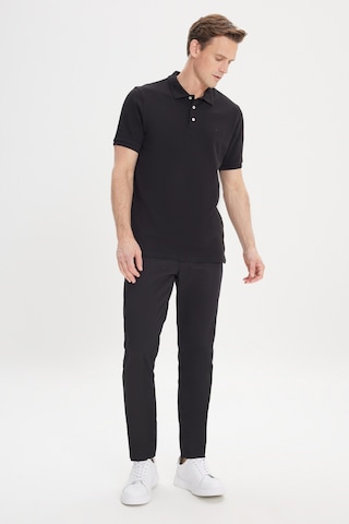 AC&Co / Altınyıldız Classics Erkek Slim Fit Dar Kesim Polo Yaka %100 Pamuk Kısa Kollu Tişört Siyah