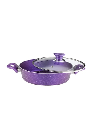 26 Cm Granit Karnıyarık & Pilav Tenceresi Cam Kapak - Violet Violet