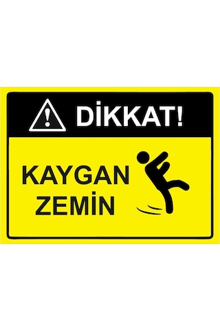 Dikkat Kaygan Zemin İsg Uyarı Levhası Pvc A5 15x21 Cm Dikkat Kaygan Zemin İsg Uyarı Levhası Pvc A5 15x21 Cm
