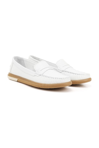 Gönderi(R) Gönderi R Beyaz Rok Hakiki Deri Comfort Loafer Beyaz