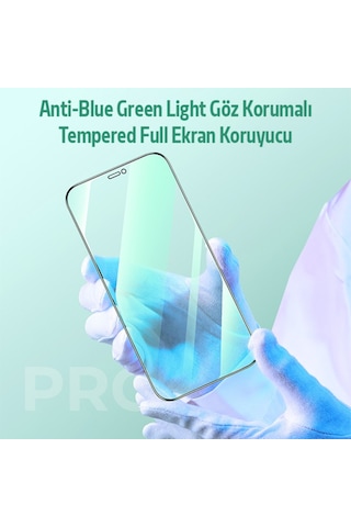 Ally Apple Uyumlu iPhone 12 Pro Max Anti -Blue Green Light Göz Korumalı Siyah