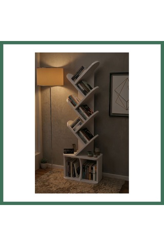 En-cag Yaprak Kitaplık Suntalam Beyaz 45x132 Bss