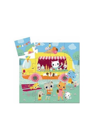 Djeco Dekoratif Puzzle 16 Parça Ice Cream Truck