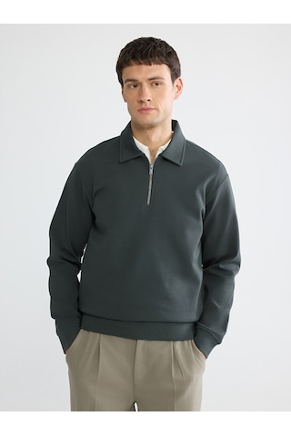 Lcw Vision Antrasit Polo Yaka Erkek Sweatshirt