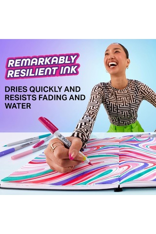 Sharpie Glam Pop Kalıcı Markörler, Kalın Ayrıntılar İçin İnce Nokta, Çeşitli Canlı Renkler / 5 Keçeli Kalem Genel