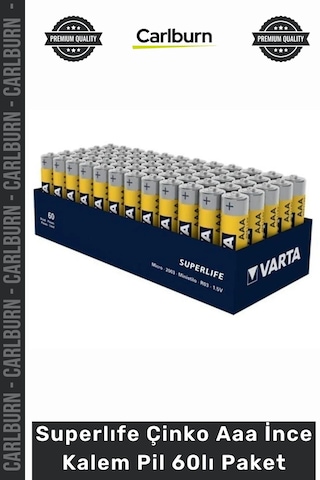 Pil 15 Volt R03 Kaliteli Ekonomik Uzun Ömür Superlıfe Çinko Aaa Ince Kalem Pil 60'lı Paket Çok Renkli