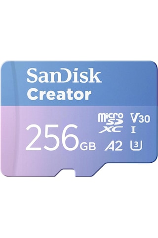 Creator 256gb 190/130mb/s Microsdxc Uhs-ı A2 V30 Adaptörlü Hafıza Kartı Sdsqxav-256g-ın6ms