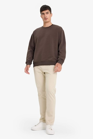 Defacto Relax Fit Bisiklet Yaka Kalın İçi Yumuşak Tüylü Basic Düz Sweatshirt T5139az25aubn581 Kahve