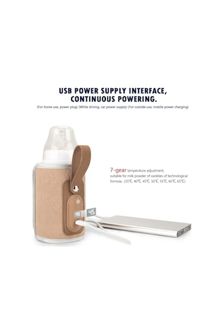 Maiyame Usb Sıcaklık Regülasyonlu Dışarıda Kullanıma Uygun Bebek Biberon Isıtıcı Çantası - Kahverengi Kahverengi