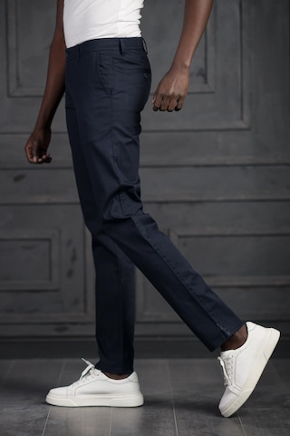 Perpant Slimfit Küçük Armürlü Yazlık Pamuklu Gabardin Pantolon Lacivert