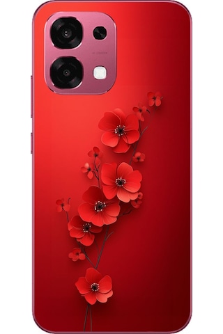 Oppo A6 Pro Uyumlu Kırmızı Kardelenler Baskılı Silikon Kılıf Renkli Oppo A6 Pro Uyumlu Kırmızı Kardelenler Baskılı Silikon Kılıf Renkli