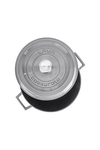 Lava Metal Premium Serisi - Döküm Yuvarlak Tencere, 28 Cm, Majolik Gri Genel