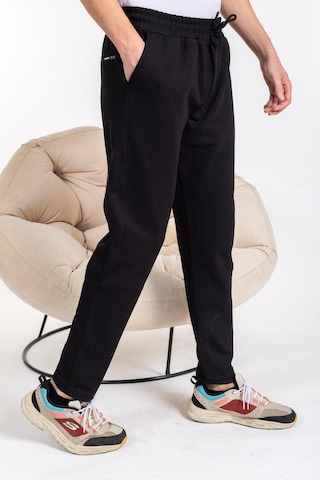 Mutlu City Double Face Kumaş Basic Düz Model Rahat Kalıp Pantolon Kesim Trend Erkek Eşofman Altı-2880-siyah Siyah