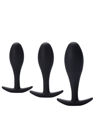 X-sense Hx 3'lü Set S-m-l Esnek Jel Anal Plug Set Siyah