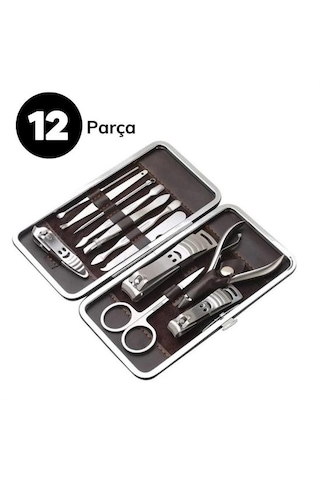 12 Parça Çanta Tipi Manikür Pedikür Tırnak Bakım Seti 5477