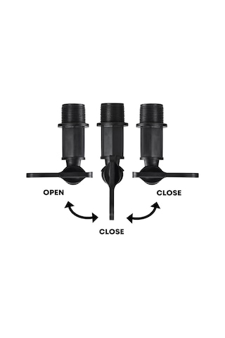 Xurunkeji 3/4in Su Butonu Musluğu Plastik Snap-fit Hortum Yağmur Fıçısı Su Butonu Bsp Dişli Yedek Su Musluğu Pirinç Somunlu Siyah