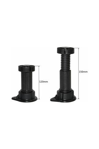 Mufunye 12 Ayarlanabilir Mobilya Ayağı Seti Taban Sabitleme Klipsli Plastik Dolap Ayakları - Yükseklik 120 İla 150 Mm