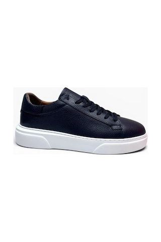 Brt Lf-050-26 Hakiki Baskı Deri Anatomik Erkek Sneaker Lacivert Beyaz