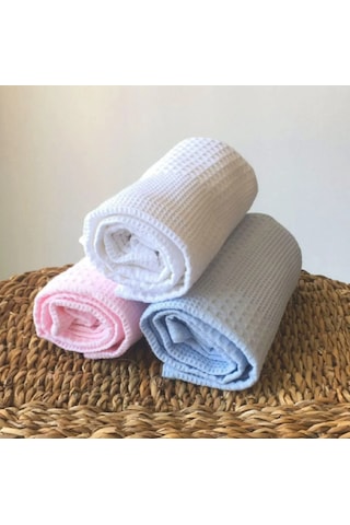 Waffle Desenli Pike Çok Amaçlı Kurulama Bezi 45x55 3 Adet Beyaz - Mavi - Pembe