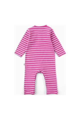 Boumini Bebek Uzun Kollu Çıtçıtlı Tulum Çizgili Fuşya-fuşya Fuşya