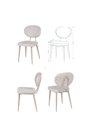 Vilinze Deniz Sandalye Biga Mdf Sabit Metal Ayak Mutfak Masası Takımı - 70x120 Cmbiga70120yr-vn-lkn01-vizon-deniz-skrem Sigmakrem