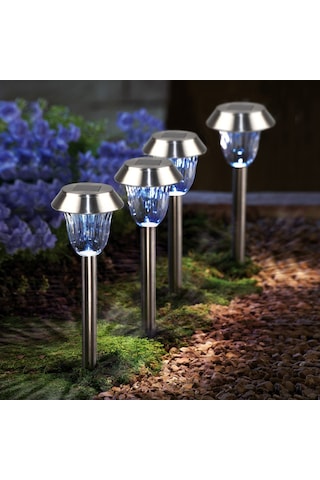 Paket Güneş Bahçe Işıkları Açık Paslanmaz Çelik Beyaz Led Yol Lambası Bahçe Dekorasyonu Peyzaj Aydınlatması Veranda, Çim, Bahçe Yürüyüş Yolu İçin Çok Renkli