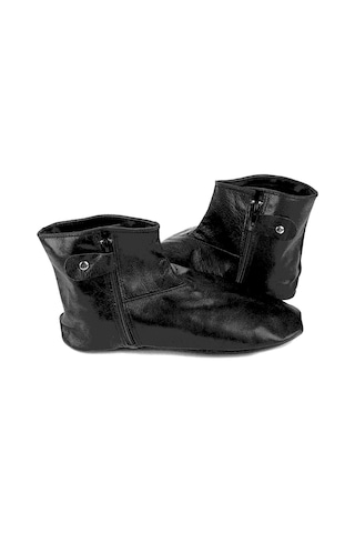 Koyun Derisi İçi Astarlı Fermuarlı Mest Siyah