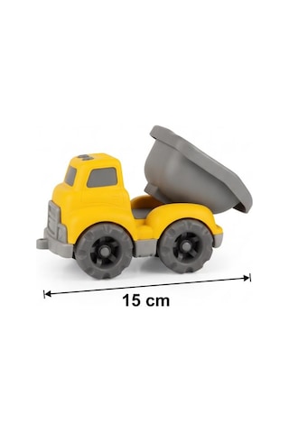 Eğitici Ve Güvenli Oyuncak Beton Mikseri Gerçekçi Tasarımlı Açılabilen Damperli 15 Cm Oyuncak Kamyon