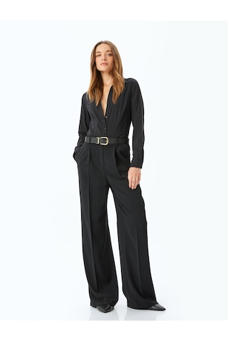 Koton Uzun Kollu Slim Fit Klasik Poplin Gömlek Siyah 5sak60158uw Siyah