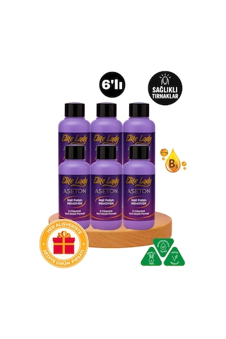 Elite Lady E Vitaminli Tırnak Güçlendirici Aseton 6 x 200 ML