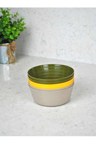 6 Adet Renkli Plastik Kase Çerezlik Piknik Pratik Kase Seti 12x5 Cm İç İçe Mama Kabı Renkli