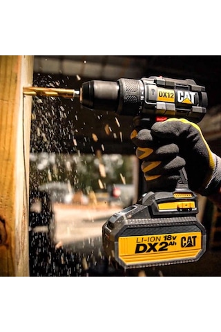 Cat DX12B 18Volt Kömürsüz Profesyonel Şarjlı Darbeli Matkap  (Akü Dahil Değildir)