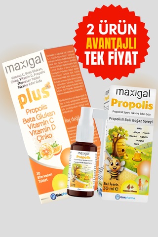 Propolis Ve Vitamin C İçeren Boğaz Spreyi Ve Efervesan Tablet Beta Glukan Kış Paketi 2'li