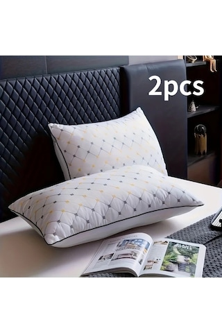 Trendooze Leke Temizleyici Beyaz Soğutucu Yastık 2li Set Nefes Alabilir Yatak Dekoru Beyaz Beyaz