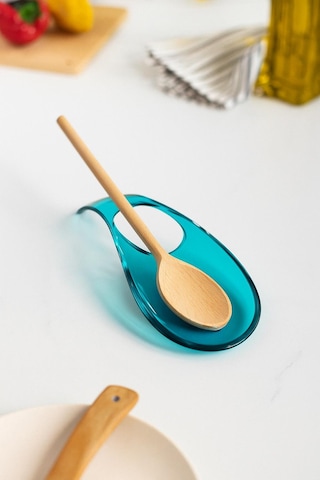 Akrilik Aquamarin Tezgah Üstü Kirli Kaşıklık & Kepçe Altlığı Mavi