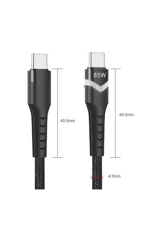 Nr9 Type-c To Type-c iPhone Uyumlu Android 65w Pd Led Işıklı Kabl