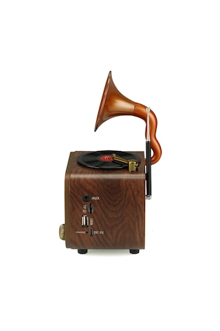 Ultratekno Md-1319bt Nostaljik Gramofon Görünümlü Fm Radyo Retro Ahşap Bluetooth Hoparlör