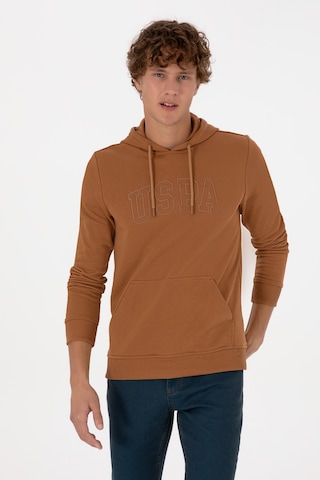 U.S. Polo Assn. Erkek Regular Fit Kapüşonlu Camel Basic Sweatshirt 50315663-VR233