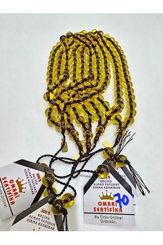 Omari İmzalı Sertifikalı Alman Faturan Sıkma Kehribar Tesbih 11x1 00857417