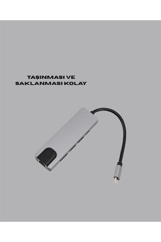 Znv Zenvia Mey İthalat 4k Hdmı Çıkışlı, Gigabit Ethernet'li Usb C Çoklu Port Hub Znv2025 Cmn